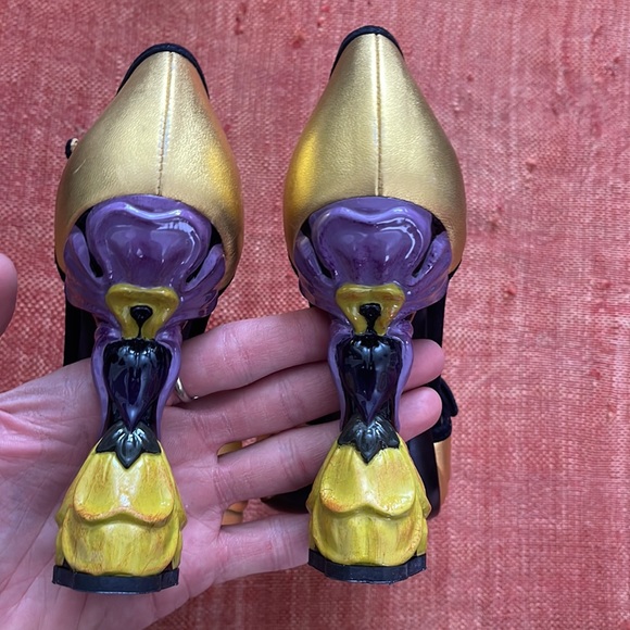 NEW Prada 2008 Fairy collection carved orchid heels - Picture 4 of 11